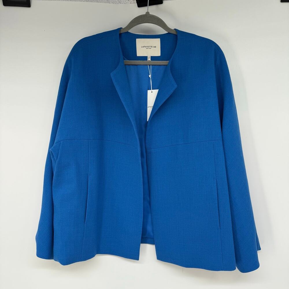 Lafayette 148 New York Bright Cobalt Open-Front Blazer